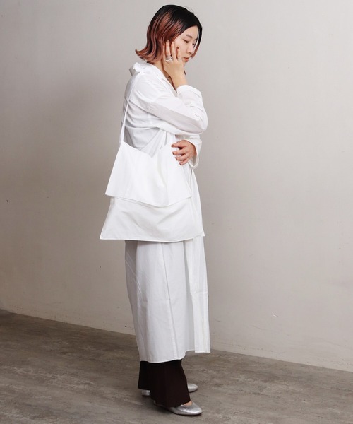 note et silence (ノートエシロンス)の「.et sort. FINX100/2ブロードリラックスウェア(シャツワンピース・レディース・ホワイト/アイボリー・FREE)」の22枚目の写真