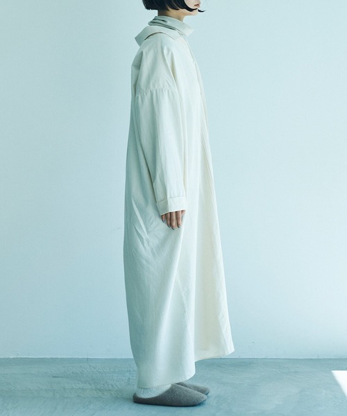 note et silence (ノートエシロンス)の「.et sort. FINX100/2ブロードリラックスウェア(シャツワンピース・レディース・ホワイト/アイボリー・FREE)」の10枚目の写真