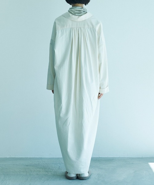 note et silence (ノートエシロンス)の「.et sort. FINX100/2ブロードリラックスウェア(シャツワンピース・レディース・ホワイト/アイボリー・FREE)」の11枚目の写真