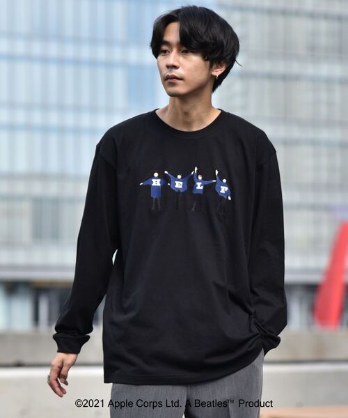 The Beatles(ザビートルズ)の「【WEB限定】SHIPS: THE BEATLES コラボレーション Tシャツ (ロンT) 21FW(Tシャツ/カットソー・メンズ・ホワイト系その他/ネイビー/ホワイト/ブラック・MEDIUM/X-LARGE/LARGE/SMALL)」の3枚目の写真