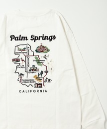 【POWER TO THE PEOPLE】刺繍デザインプリントロングスリーブTシャツ