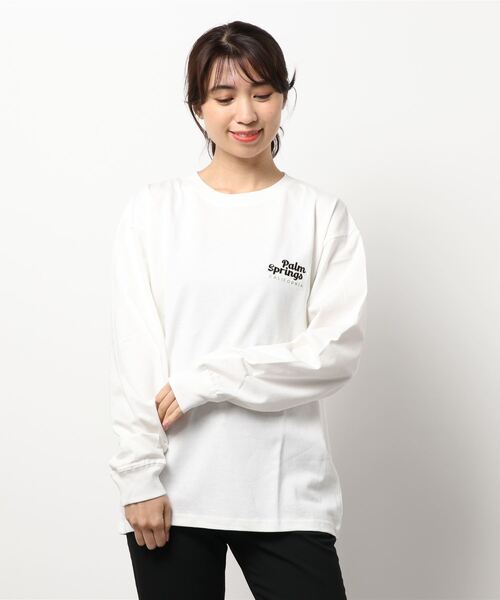 POWER TO THE PEOPLE(パワートゥーザピープル)の「【POWER TO THE PEOPLE】刺繍デザインプリントロングスリーブTシャツ(Tシャツ/カットソー・レディース・パープル/グリーン/ホワイト系/ホワイト系1/ブラック系/ブラック系1・MEDIUM/LARGE/X-LARGE)」の14枚目の写真