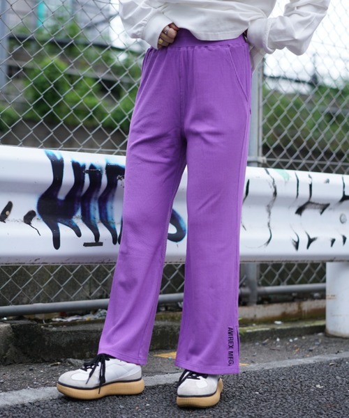 AVIREX（アヴィレックス）の「【直営店限定】リブカットパンツ/ RIB CUT  PANTS（その他パンツ・レディース・ブラック/パープル/オフホワイト・FREE）」の4枚目の写真