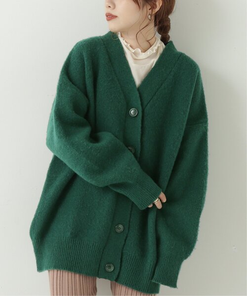 RAY CASSIN(レイカズン)の「シャギービッグVカーディガン(ニット/セーター・レディース・ベージュ/ブルー/モスグリーン/ライトピンク・FREE)」の14枚目の写真