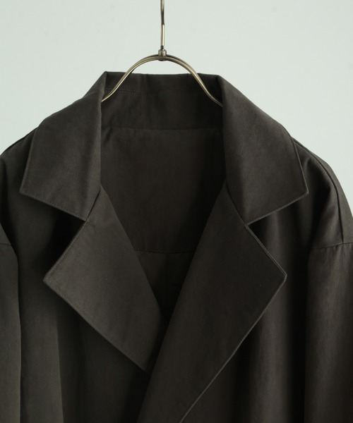 NILWAY（ニルウェイ）の「ヴィンテージコットンツイルルーズタイロッケンコート（トレンチコート・メンズ・ブラック/ブルー/チャコール/グレイッシュベージュ・MEDIUM/LARGE）」の8枚目の写真