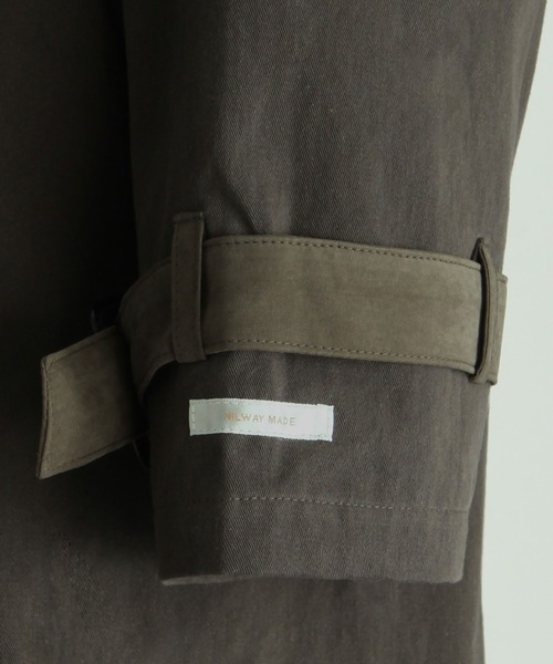 NILWAY（ニルウェイ）の「ヴィンテージコットンツイルルーズタイロッケンコート（トレンチコート・メンズ・ブラック/ブルー/チャコール/グレイッシュベージュ・MEDIUM/LARGE）」の14枚目の写真