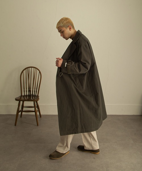 NILWAY（ニルウェイ）の「ヴィンテージコットンツイルルーズタイロッケンコート（トレンチコート・メンズ・ブラック/ブルー/チャコール/グレイッシュベージュ・MEDIUM/LARGE）」の21枚目の写真