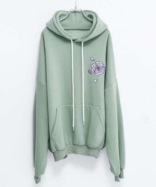A'GEM9(エージェムナイン)の「【A'GEM/9 × RYUHARU SPECIAL COLLABORATION】HARUTO:ROSE HOODIE/はるぼうコラボ ローズデザインフーディー(パーカー・メンズ・ブラック/グリーン・FREE)」の9枚目の写真