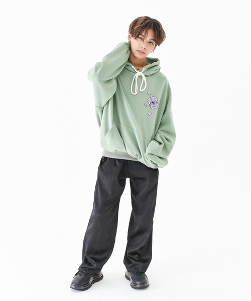 A'GEM9(エージェムナイン)の「【A'GEM/9 × RYUHARU SPECIAL COLLABORATION】HARUTO:ROSE HOODIE/はるぼうコラボ ローズデザインフーディー(パーカー・メンズ・ブラック/グリーン・FREE)」の19枚目の写真