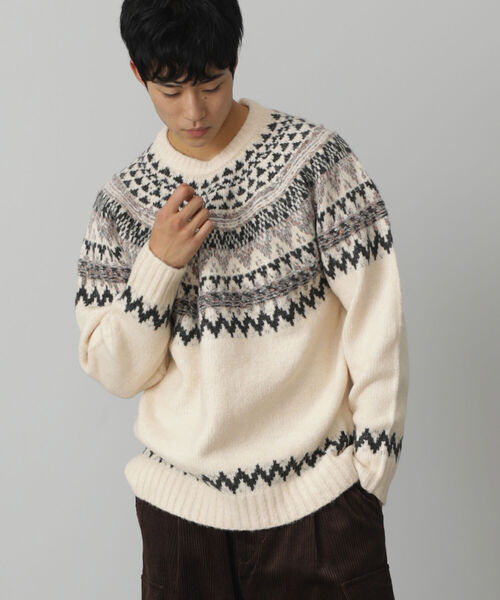 セール Beams Heart 求心柄 ビッグシルエット ニット ニット セーター Beams Heart ビームスハート のファッション通販 Zozotown