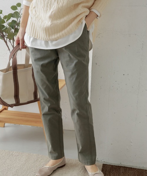 URBAN RESEARCH DOORS（アーバンリサーチドアーズ）の「バックツイルストレッチイージーパンツ（その他パンツ・レディース・オリーブ/ブラック/ライトベージュ・36/38）」の7枚目の写真