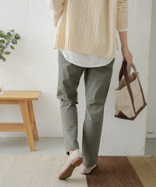 URBAN RESEARCH DOORS（アーバンリサーチドアーズ）の「バックツイルストレッチイージーパンツ（その他パンツ・レディース・オリーブ/ブラック/ライトベージュ・36/38）」の10枚目の写真