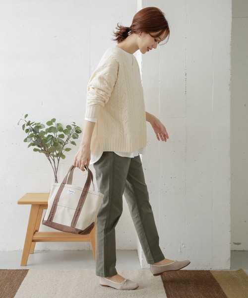 URBAN RESEARCH DOORS（アーバンリサーチドアーズ）の「バックツイルストレッチイージーパンツ（その他パンツ・レディース・オリーブ/ブラック/ライトベージュ・36/38）」の11枚目の写真