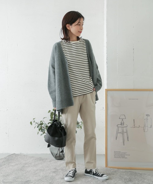 URBAN RESEARCH DOORS（アーバンリサーチドアーズ）の「バックツイルストレッチイージーパンツ（その他パンツ・レディース・オリーブ/ブラック/ライトベージュ・36/38）」の20枚目の写真