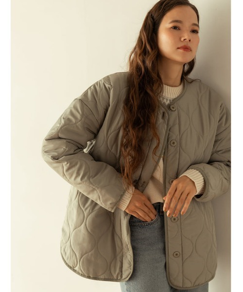 fifth（フィフス）の「キルティングライナーコート（その他アウター・レディース・カーキ/ライトベージュ・MEDIUM）」の2枚目の写真