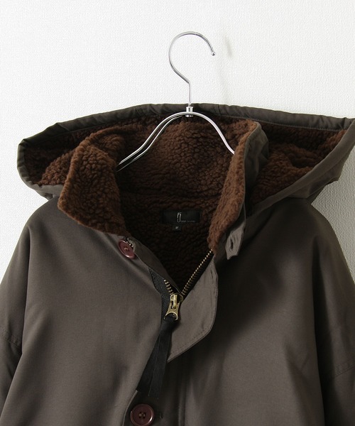 ZIP FIVE（ジップファイブ）の「【ZIP FIVE】裏ボア2WAYモッズコート/ミリタリーコート（モッズコート・レディース・ブラック/カーキ/グレイッシュベージュ・MEDIUM/LARGE）」の18枚目の写真