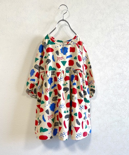 HOGAN RANCH WEAR(ホーガンランチウエア)の「ソウガラコットンネル切替ワンピース(90~130cm)(ワンピース・キッズ・オフホワイト/チャコール・90/100/110/120/130)」の2枚目の写真