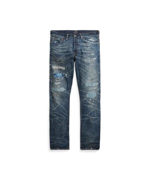 POLO RALPH LAUREN（ポロ ラルフ ローレン）の「Varick スリム ストレート ディストレスト ジーンズ（デニムパンツ・メンズ・ブルー・31/32/38/32/28/30/32/30/29/30/34/30/29/32/30/30/30/32/33/32/42/32/36/32/40/32/32/32/34/32）」の3枚目の写真