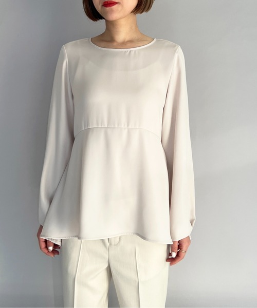 PICCIN(ピッチン)の「裾フレアブラウス(シャツ/ブラウス・レディース・ネイビー/グレイッシュベージュ・M)」の17枚目の写真