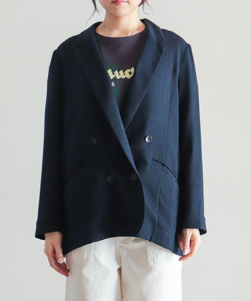 NOMBRE IMPAIR（ノンブルアンペール）の「サマーツィード　ダブルブレストジャケット（テーラードジャケット・レディース・ベージュ/ネイビー・FREE）」の11枚目の写真