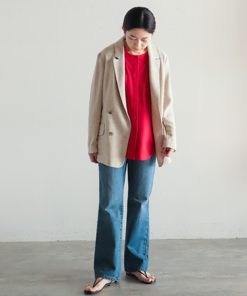 NOMBRE IMPAIR（ノンブルアンペール）の「サマーツィード　ダブルブレストジャケット（テーラードジャケット・レディース・ベージュ/ネイビー・FREE）」の20枚目の写真