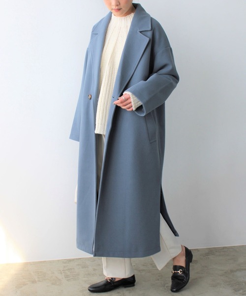 GeeRA（ジーラ）の「ニットモッササイドスリットロングコート（その他アウター・レディース・ブラック/ブラウン/ブルー/アイボリー・MEDIUM）」の13枚目の写真