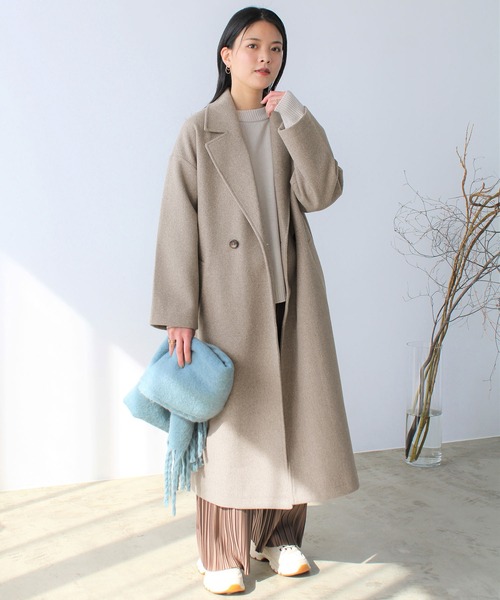 GeeRA（ジーラ）の「ニットモッササイドスリットロングコート（その他アウター・レディース・ブラック/ブラウン/ブルー/アイボリー・MEDIUM）」の11枚目の写真