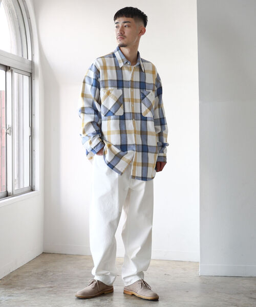 BEAMS（ビームス）の「BEAMS / ネルチェック イージー シャツ（シャツ/ブラウス・メンズ・オフホワイト/グリーン・SMALL/MEDIUM/LARGE/X-LARGE）」の4枚目の写真