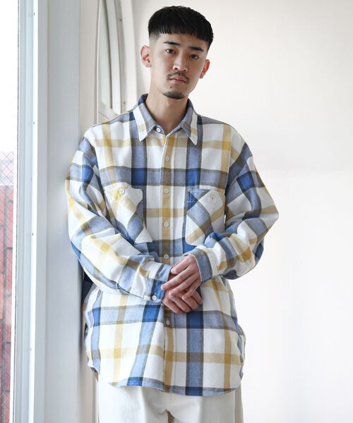 BEAMS（ビームス）の「BEAMS / ネルチェック イージー シャツ（シャツ/ブラウス・メンズ・オフホワイト/グリーン・SMALL/MEDIUM/LARGE/X-LARGE）」の6枚目の写真