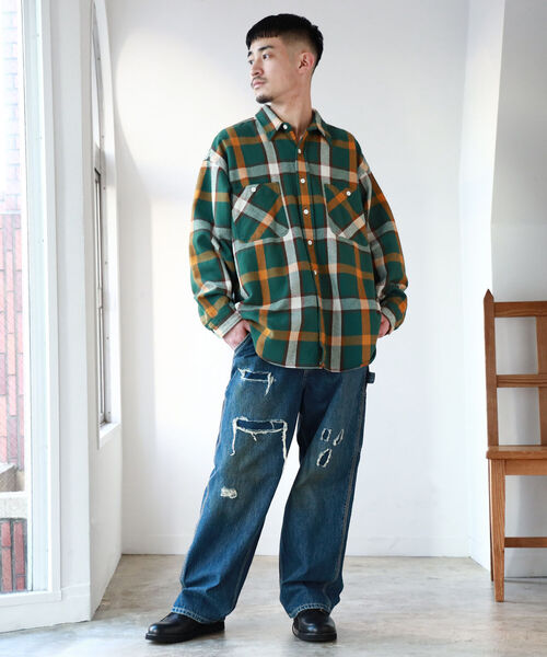 BEAMS（ビームス）の「BEAMS / ネルチェック イージー シャツ（シャツ/ブラウス・メンズ・オフホワイト/グリーン・SMALL/MEDIUM/LARGE/X-LARGE）」の12枚目の写真