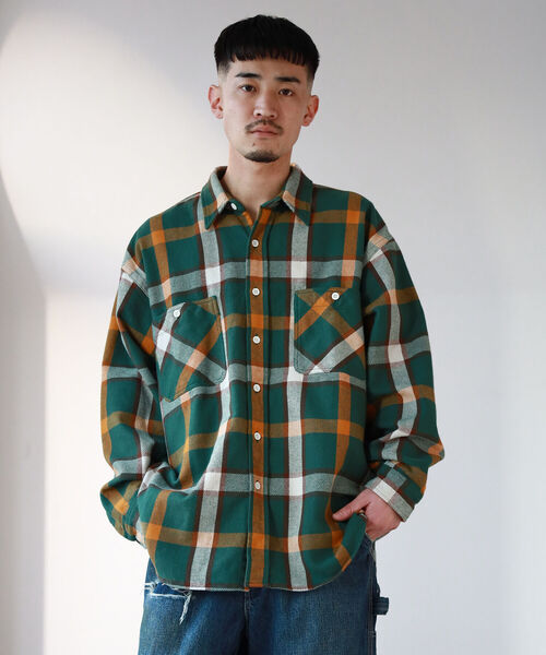 BEAMS（ビームス）の「BEAMS / ネルチェック イージー シャツ（シャツ/ブラウス・メンズ・オフホワイト/グリーン・SMALL/MEDIUM/LARGE/X-LARGE）」の7枚目の写真