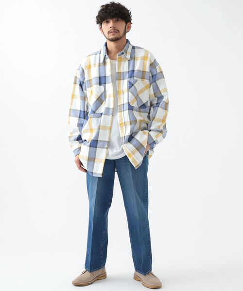 BEAMS（ビームス）の「BEAMS / ネルチェック イージー シャツ（シャツ/ブラウス・メンズ・オフホワイト/グリーン・SMALL/MEDIUM/LARGE/X-LARGE）」の8枚目の写真