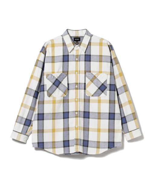 BEAMS（ビームス）の「BEAMS / ネルチェック イージー シャツ（シャツ/ブラウス・メンズ・オフホワイト/グリーン・SMALL/MEDIUM/LARGE/X-LARGE）」の21枚目の写真