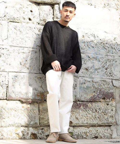 BEAMS（ビームス）の「BEAMS / 5ゲージ メッシュ クルーネック ニット（ニット/セーター・メンズ・ブラック/ロイヤルブルー・SMALL/MEDIUM/LARGE）」の4枚目の写真