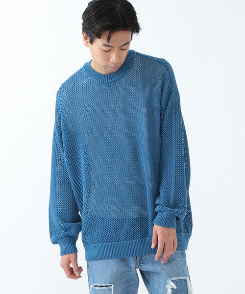 BEAMS（ビームス）の「BEAMS / 5ゲージ メッシュ クルーネック ニット（ニット/セーター・メンズ・ブラック/ロイヤルブルー・SMALL/MEDIUM/LARGE）」の16枚目の写真