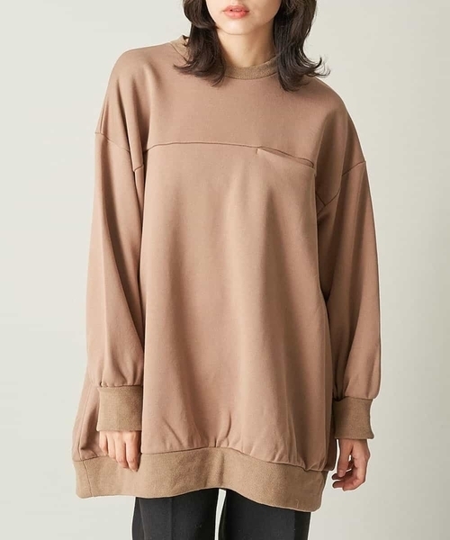 A de a.v.v（アードアー・ヴェ・ヴェ）の「胸ポケット付きオーバーサイズスウェット（スウェット・レディース・ブラック/ピンク/モカ・38/36）」の3枚目の写真