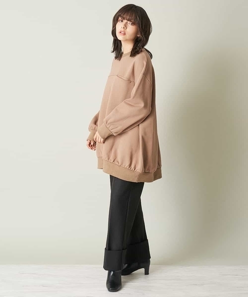 A de a.v.v（アードアー・ヴェ・ヴェ）の「胸ポケット付きオーバーサイズスウェット（スウェット・レディース・ブラック/ピンク/モカ・38/36）」の8枚目の写真