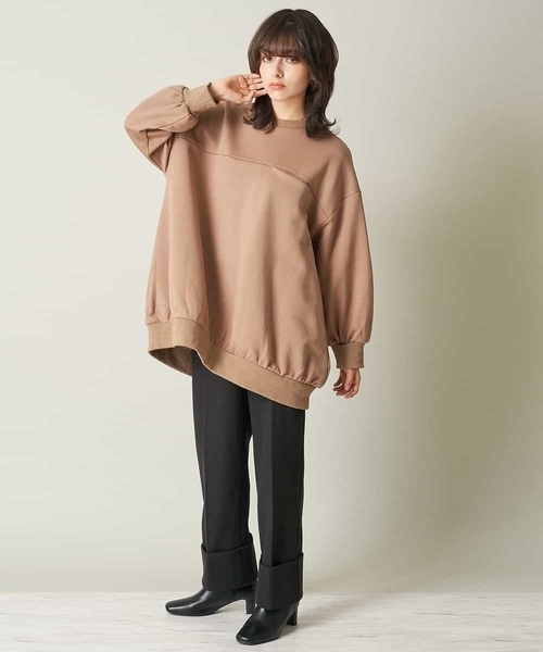 A de a.v.v（アードアー・ヴェ・ヴェ）の「胸ポケット付きオーバーサイズスウェット（スウェット・レディース・ブラック/ピンク/モカ・38/36）」の9枚目の写真