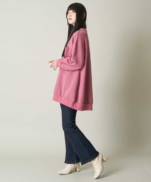 A de a.v.v（アードアー・ヴェ・ヴェ）の「胸ポケット付きオーバーサイズスウェット（スウェット・レディース・ブラック/ピンク/モカ・38/36）」の11枚目の写真
