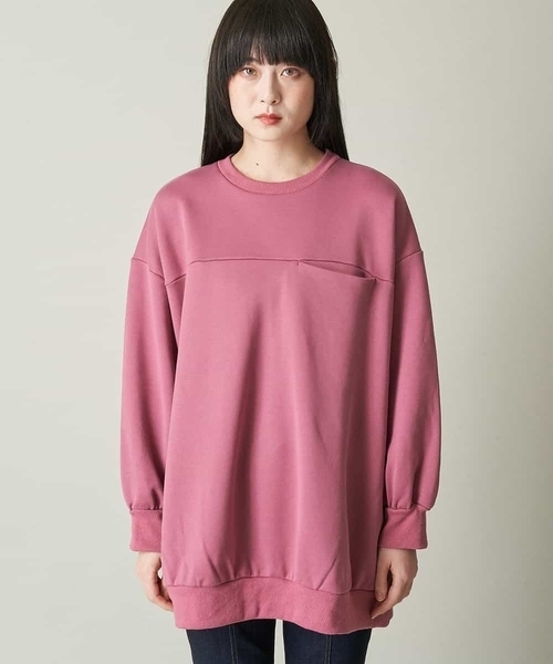A de a.v.v（アードアー・ヴェ・ヴェ）の「胸ポケット付きオーバーサイズスウェット（スウェット・レディース・ブラック/ピンク/モカ・38/36）」の17枚目の写真