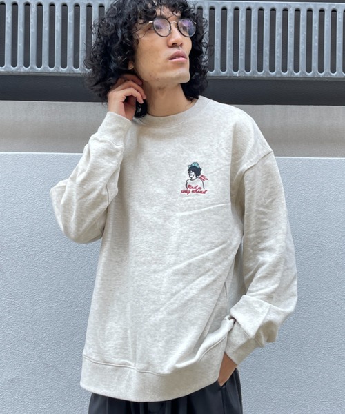 CPCM（シーピーシーエム）の「WEB限定/アフロ刺繍裏毛クルーネックスウェット（スウェット・メンズ・オフホワイト/チャコールグレー/グリーン・MEDIUM/LARGE/X-LARGE）」の14枚目の写真