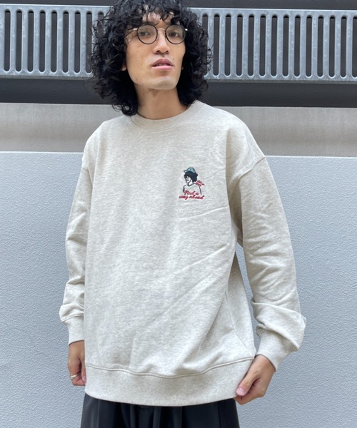 CPCM（シーピーシーエム）の「WEB限定/アフロ刺繍裏毛クルーネックスウェット（スウェット・メンズ・オフホワイト/チャコールグレー/グリーン・MEDIUM/LARGE/X-LARGE）」の17枚目の写真