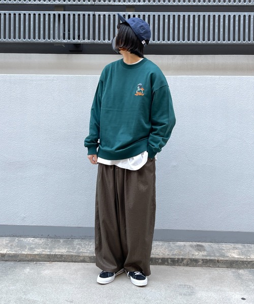 CPCM（シーピーシーエム）の「WEB限定/アフロ刺繍裏毛クルーネックスウェット（スウェット・メンズ・オフホワイト/チャコールグレー/グリーン・MEDIUM/LARGE/X-LARGE）」の10枚目の写真