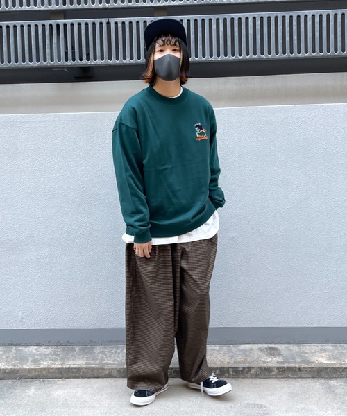 CPCM（シーピーシーエム）の「WEB限定/アフロ刺繍裏毛クルーネックスウェット（スウェット・メンズ・オフホワイト/チャコールグレー/グリーン・MEDIUM/LARGE/X-LARGE）」の18枚目の写真