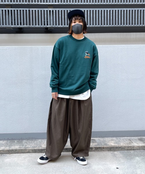 CPCM（シーピーシーエム）の「WEB限定/アフロ刺繍裏毛クルーネックスウェット（スウェット・メンズ・オフホワイト/チャコールグレー/グリーン・MEDIUM/LARGE/X-LARGE）」の8枚目の写真