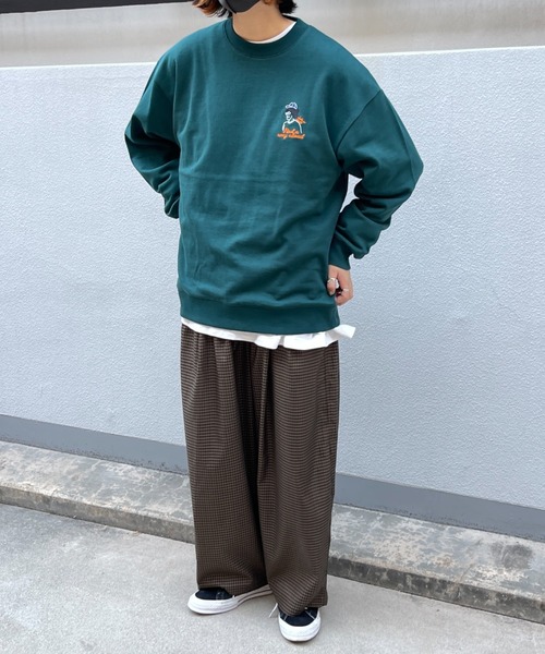 CPCM（シーピーシーエム）の「WEB限定/アフロ刺繍裏毛クルーネックスウェット（スウェット・メンズ・オフホワイト/チャコールグレー/グリーン・MEDIUM/LARGE/X-LARGE）」の13枚目の写真