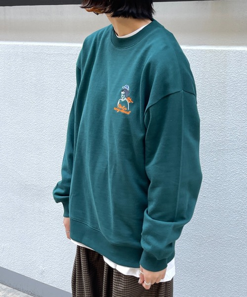 CPCM（シーピーシーエム）の「WEB限定/アフロ刺繍裏毛クルーネックスウェット（スウェット・メンズ・オフホワイト/チャコールグレー/グリーン・MEDIUM/LARGE/X-LARGE）」の19枚目の写真