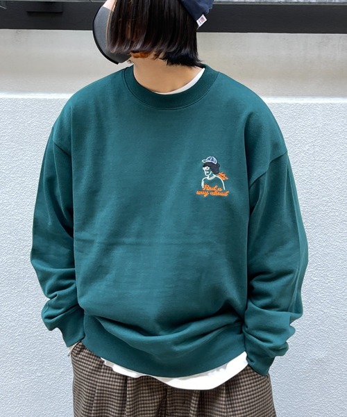 CPCM（シーピーシーエム）の「WEB限定/アフロ刺繍裏毛クルーネックスウェット（スウェット・メンズ・オフホワイト/チャコールグレー/グリーン・MEDIUM/LARGE/X-LARGE）」の6枚目の写真