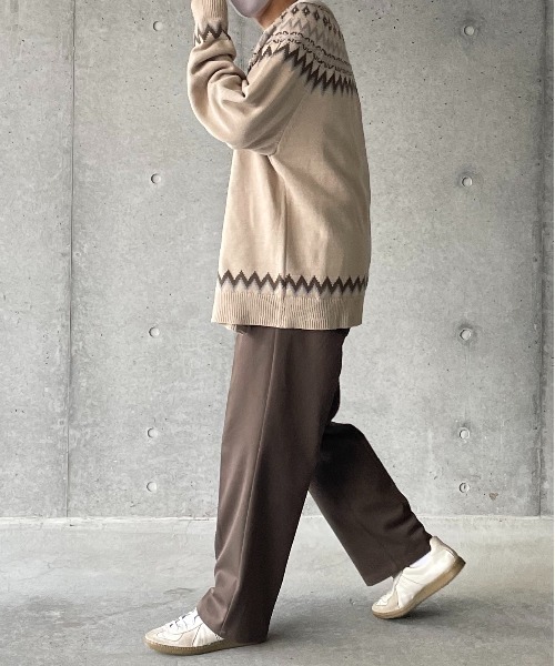 y/m by れぽすけ(イムバイレポスケ)の「ノルディック柄クルーネックオーバーニットカーデ(カーディガン/ボレロ・メンズ・ベージュ/ブルー・MEDIUM/LARGE)」の18枚目の写真