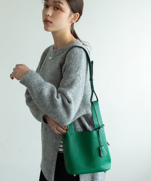 Edit Sheen（エディットシーン）の「2wayベルトバケットバッグ（トートバッグ・レディース・ブラック/キャメル/グリーン・FREE）」の13枚目の写真
